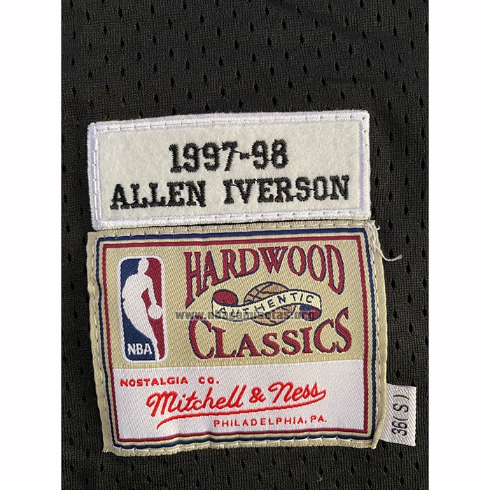 Camiseta Philadelphia 76ers Allen Iverson NO 3 Mitchell & Ness 1997-98 Negro